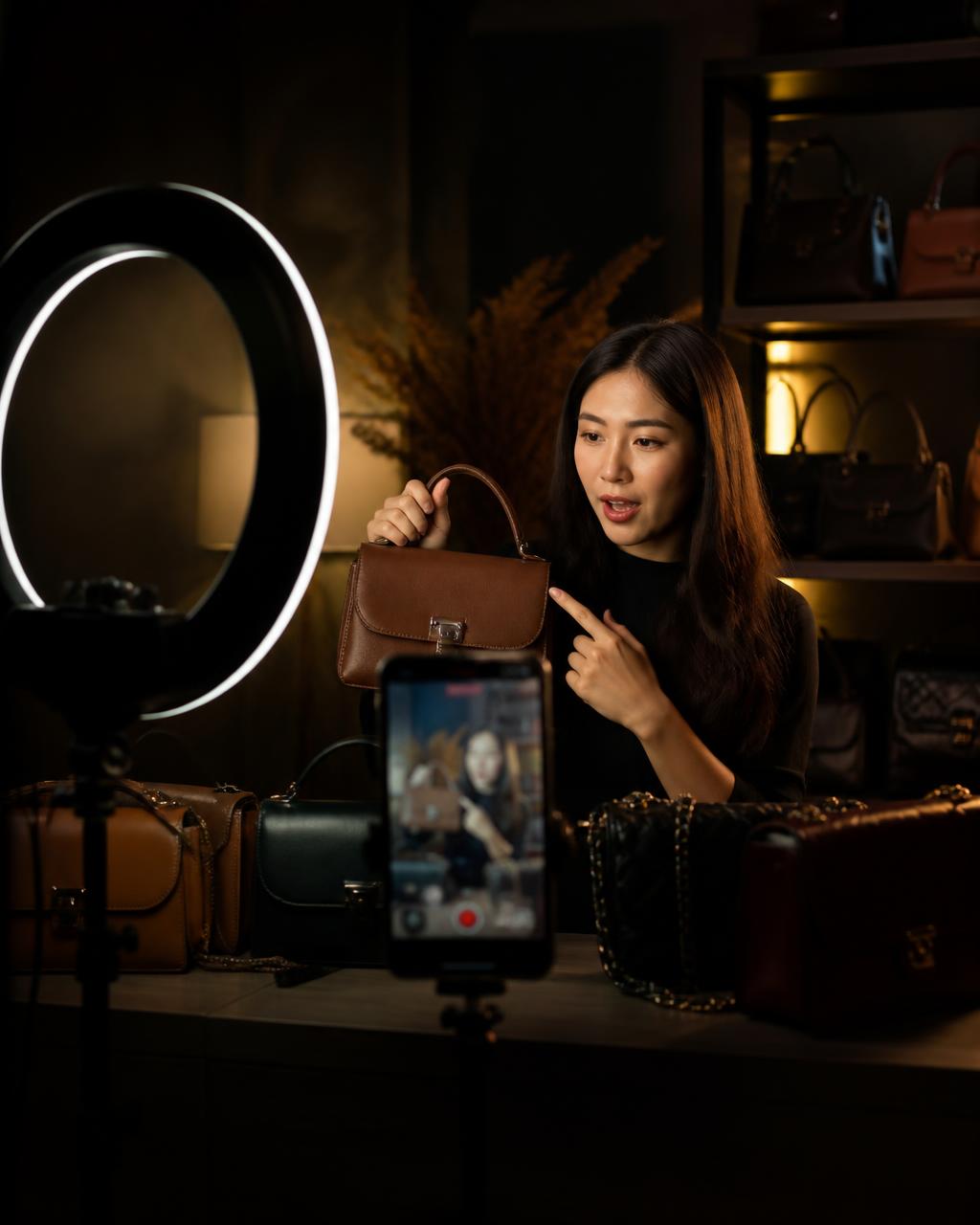 Lyvecart live shopping stream with a creator presenting products to camera on TikTok Shop